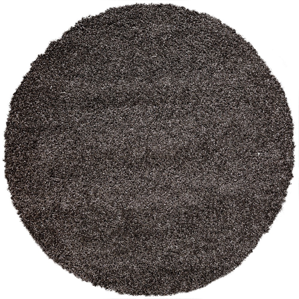 Twilight Speckled Shaggy Circle Rugs 39001 7733 in Charcoal Grey